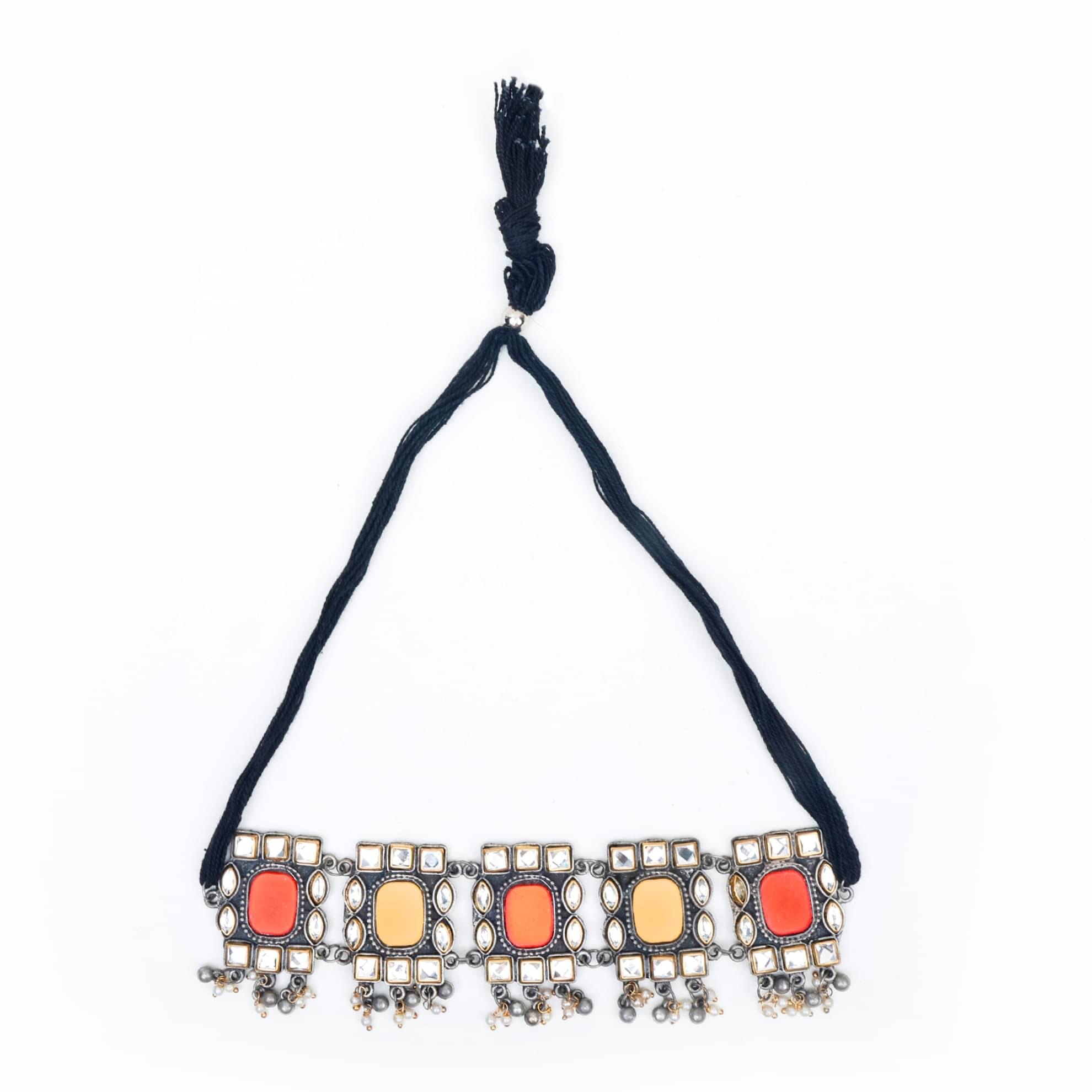     			Sunhari Jewels - Multi Color Brass Necklace Set ( Pack of 1 )