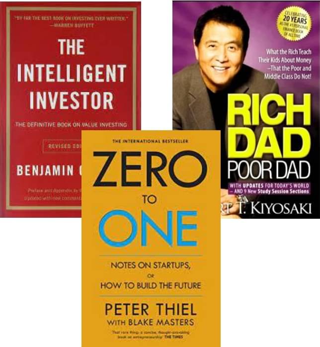     			Zero To One + Rich Dad Poor Dad + The Intelligent Investor
