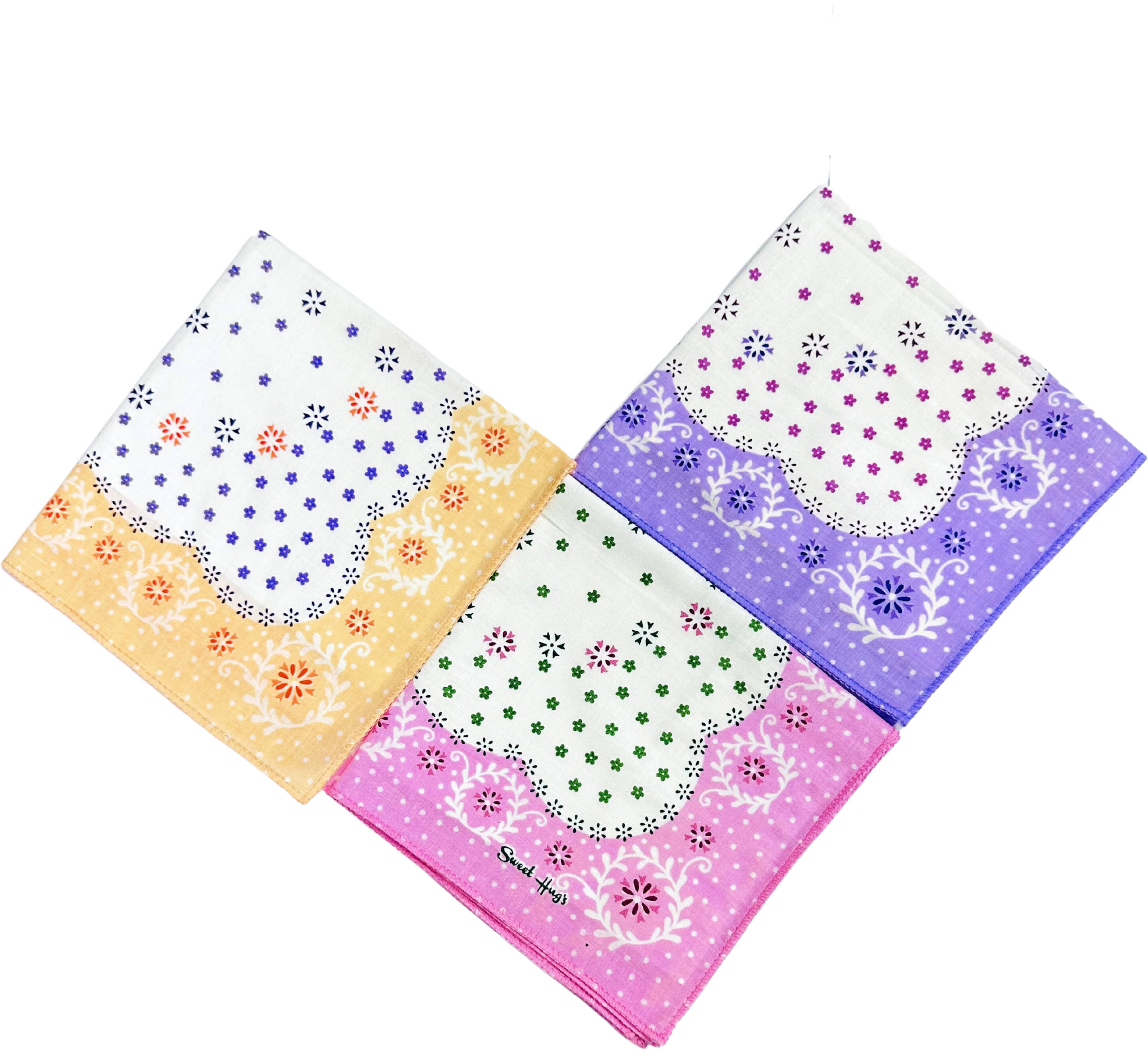     			royal mart Premium Cotton Handkerchief 11*11 – Soft Prints for Women/Girl/Design Will Vary Multicolor Handkerchief (Pack of 3)