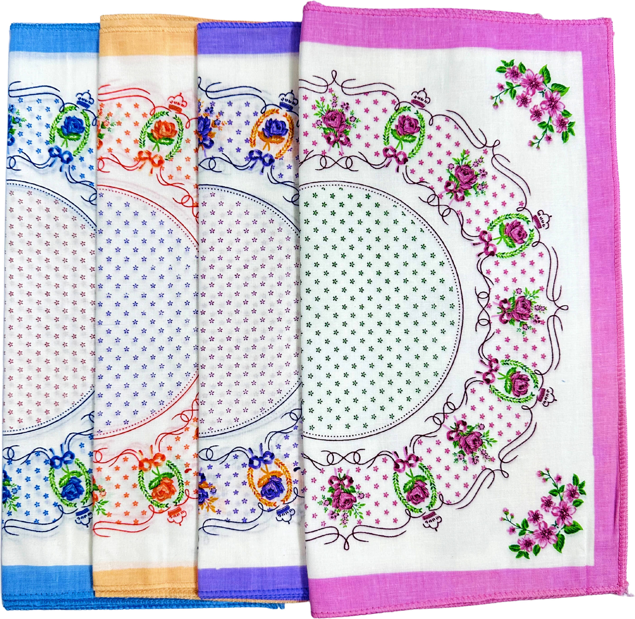 royal mart Premium Cotton Handkerchief 11*11 – Soft Prints for Women/Girl/Design Will Vary Multicolor Handkerchief (Pack of 4) - Jewellery Sets | Buy online on ZillyBuy