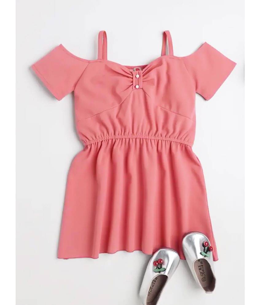     			Addyvero Lycra Fit And Flare Dress For Girls ( Pack of 1 , Coral )