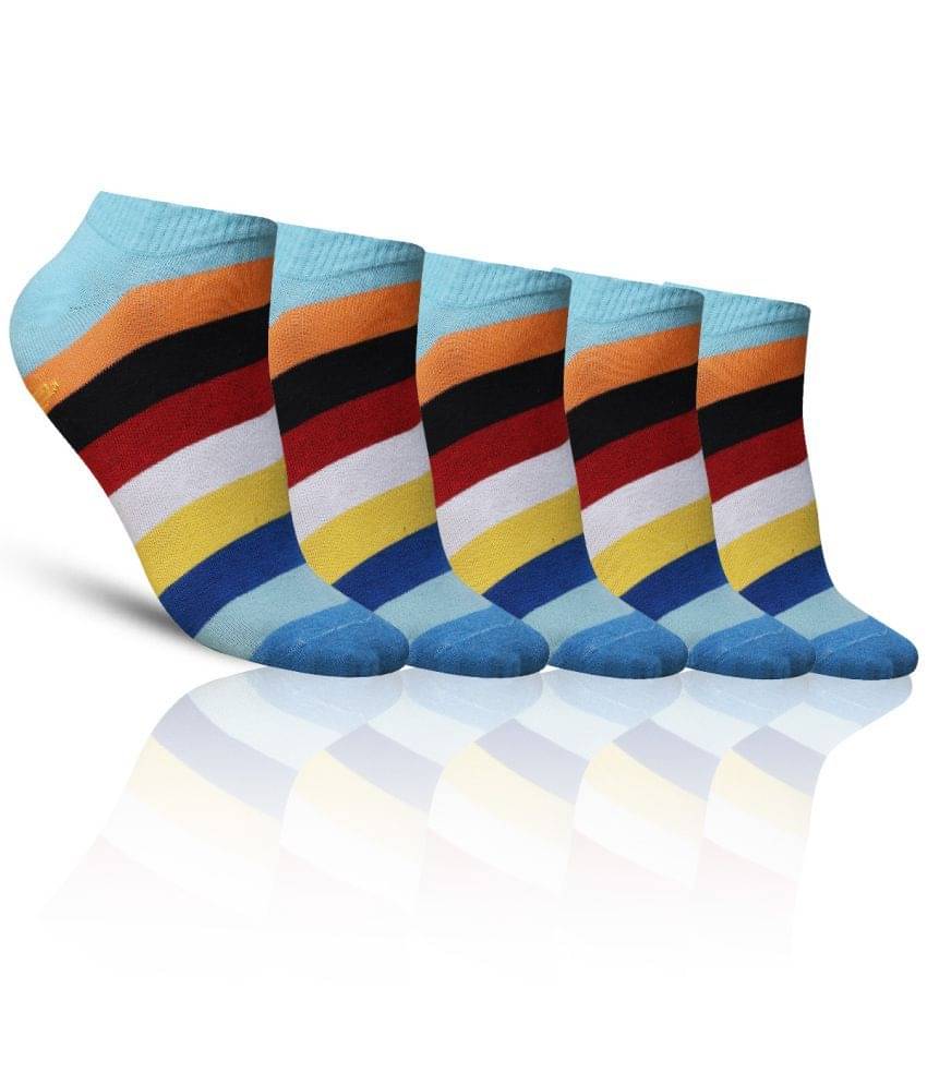 Dollar - Cotton Men's Printed Blue Low Ankle Socks ( Pack of 5 )     			Dollar - Cotton Men's Printed Blue Low Ankle Socks ( Pack of 5 )