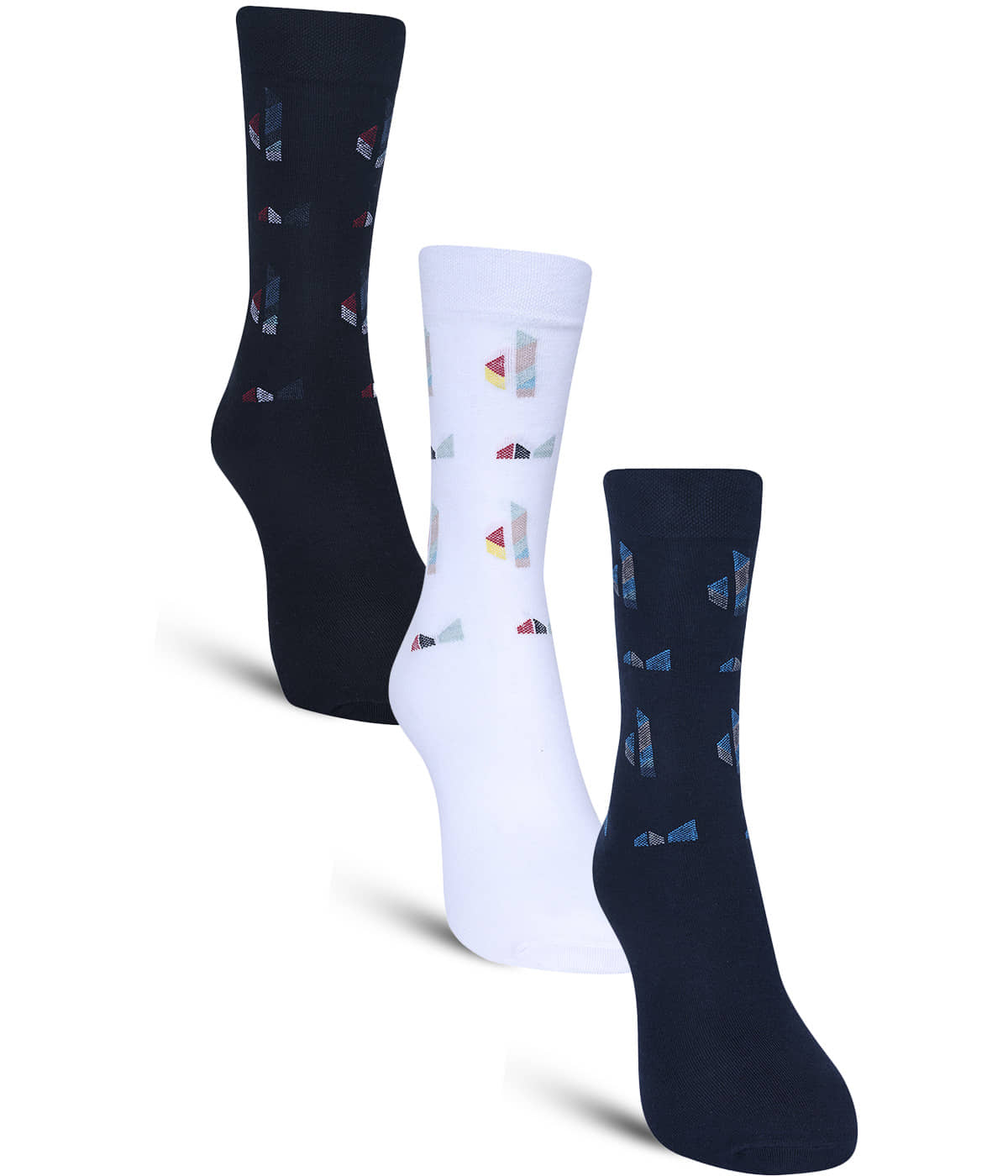 Dollar - Cotton Men's Self Design Multicolor Full Length Socks ( Pack of 3 ) - Socks | Buy online on ZillyBuy