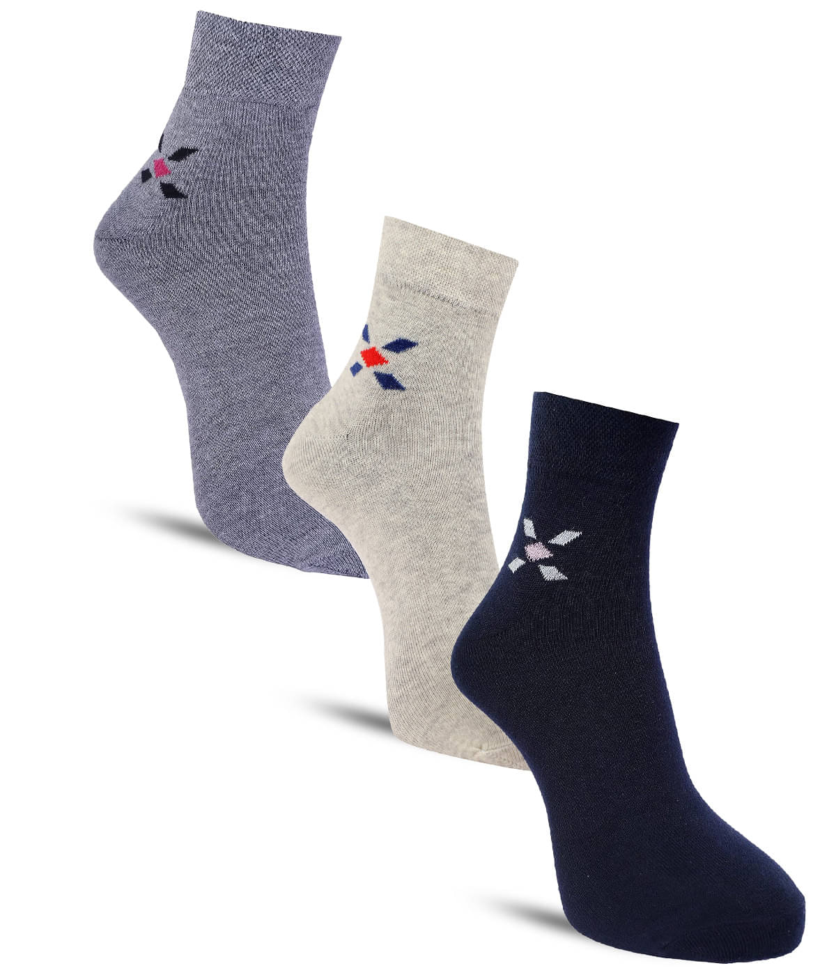 Dollar - Cotton Men's Solid Multicolor Ankle Length Socks ( Pack of 3 ) Dollar - Cotton Men's Solid Multicolor Ankle Length Socks ( Pack of 3 )