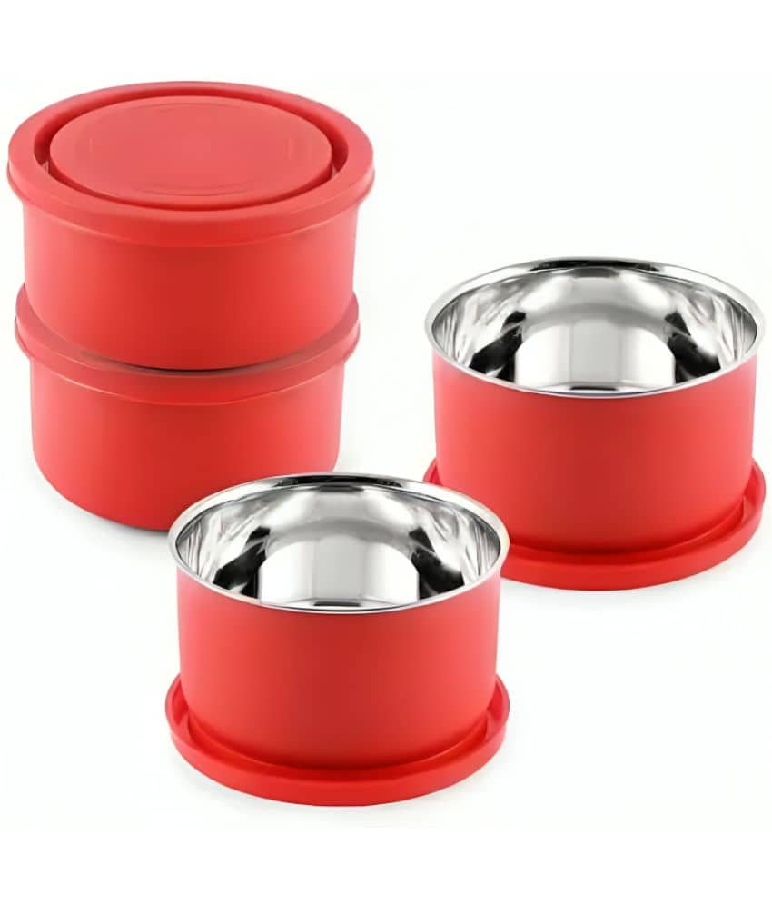 Dream Home Alexa Microwavesafe Steel Brown Food Container ( Set of 6 )