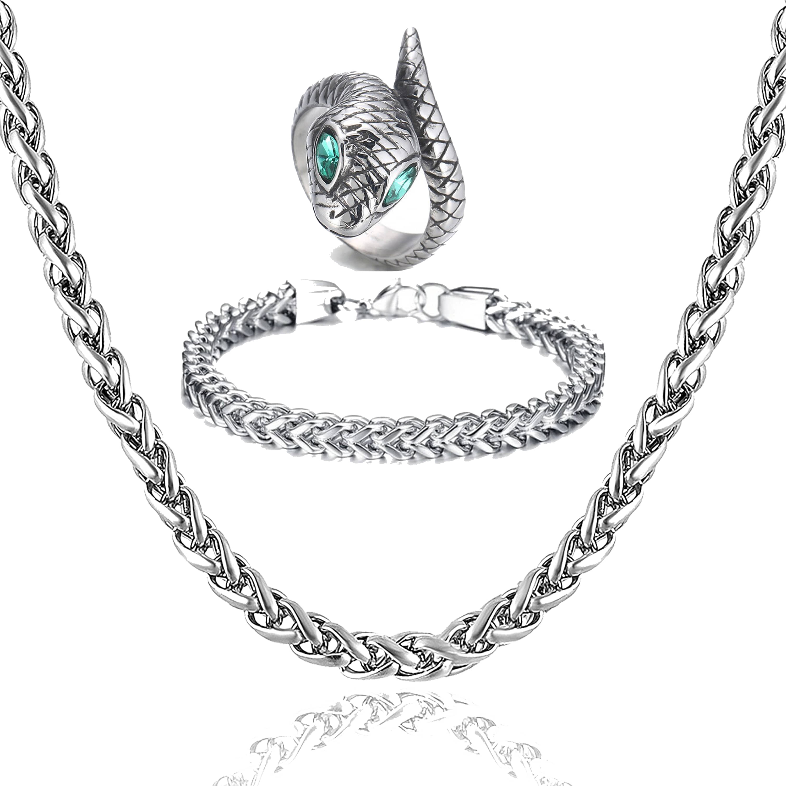 FASHION FRILL - Silver Plated Stainless Steel Chain ( Pack of 3 )