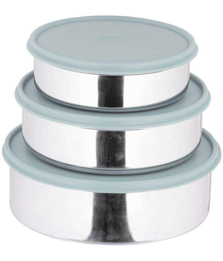 Generic Stainless Steel Multi-Purpose Round Food Container 1900ml,1250ml, 750ml, Grey (3U) Generic Stainless Steel Multi-Purpose Round Food Container 1900ml,1250ml, 750ml, Grey (3U)