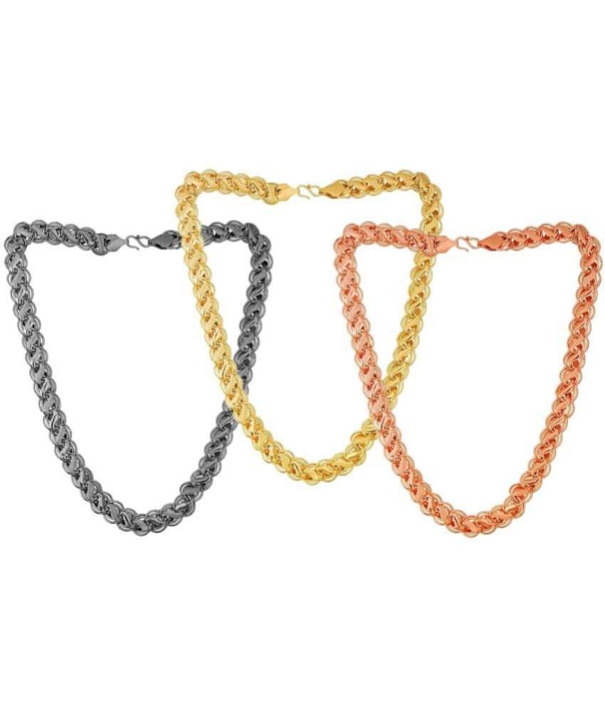     			JIPPA Gold Plated Chain ( Set of 3 )