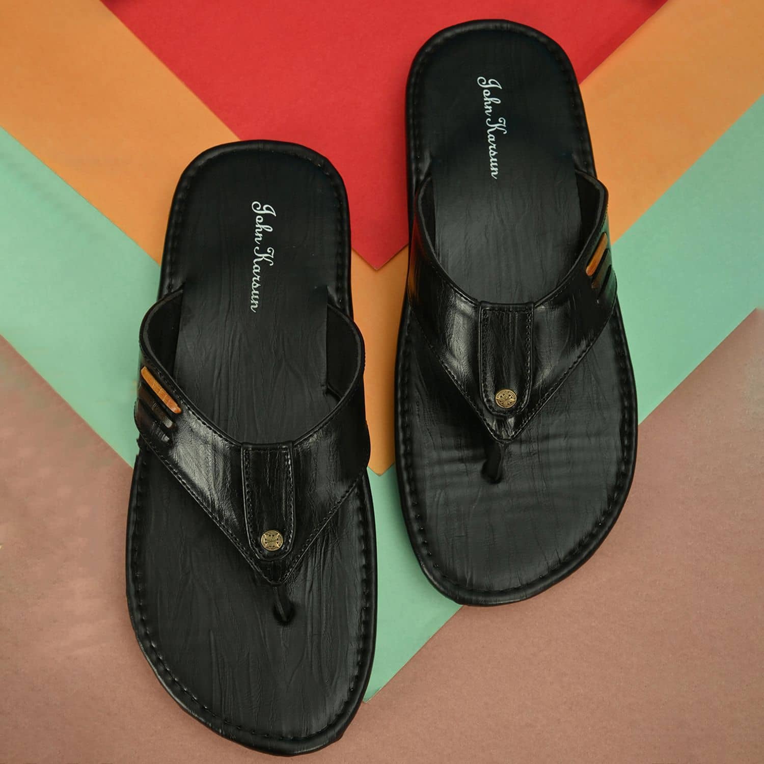 John Karsun Black Flip Flops
