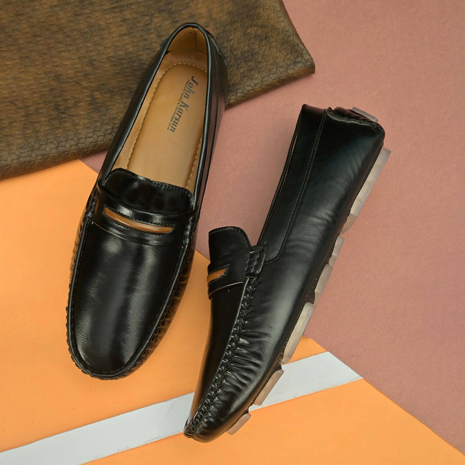 John Karsun Black Loafers - Formal Shoes | Buy online on ZillyBuy