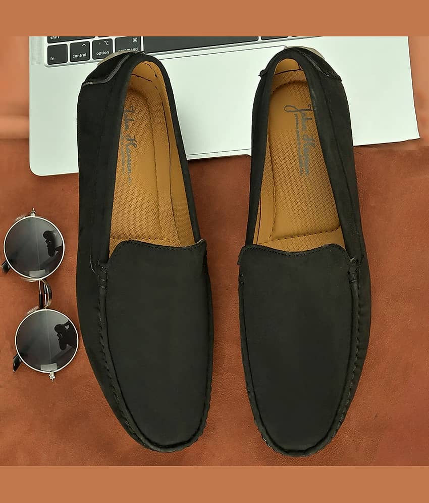 John Karsun Black Loafers - Formal Shoes | Buy online on ZillyBuy