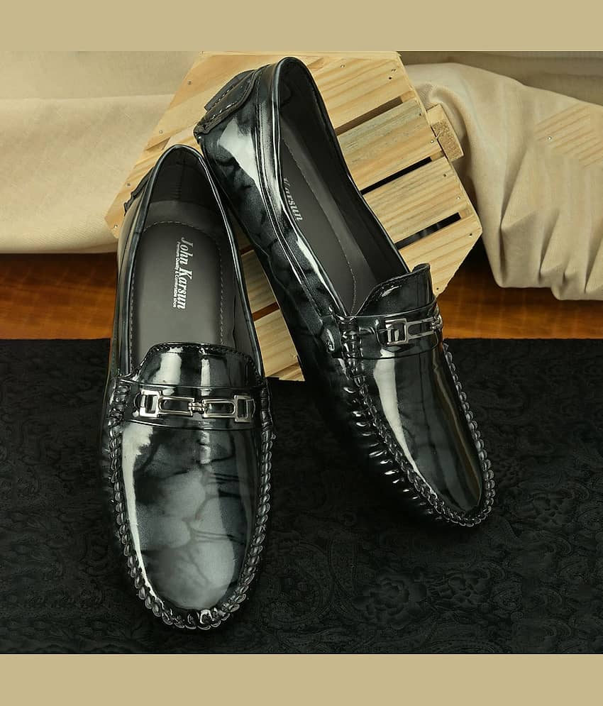 John Karsun Black Loafers - Formal Shoes | Buy online on ZillyBuy