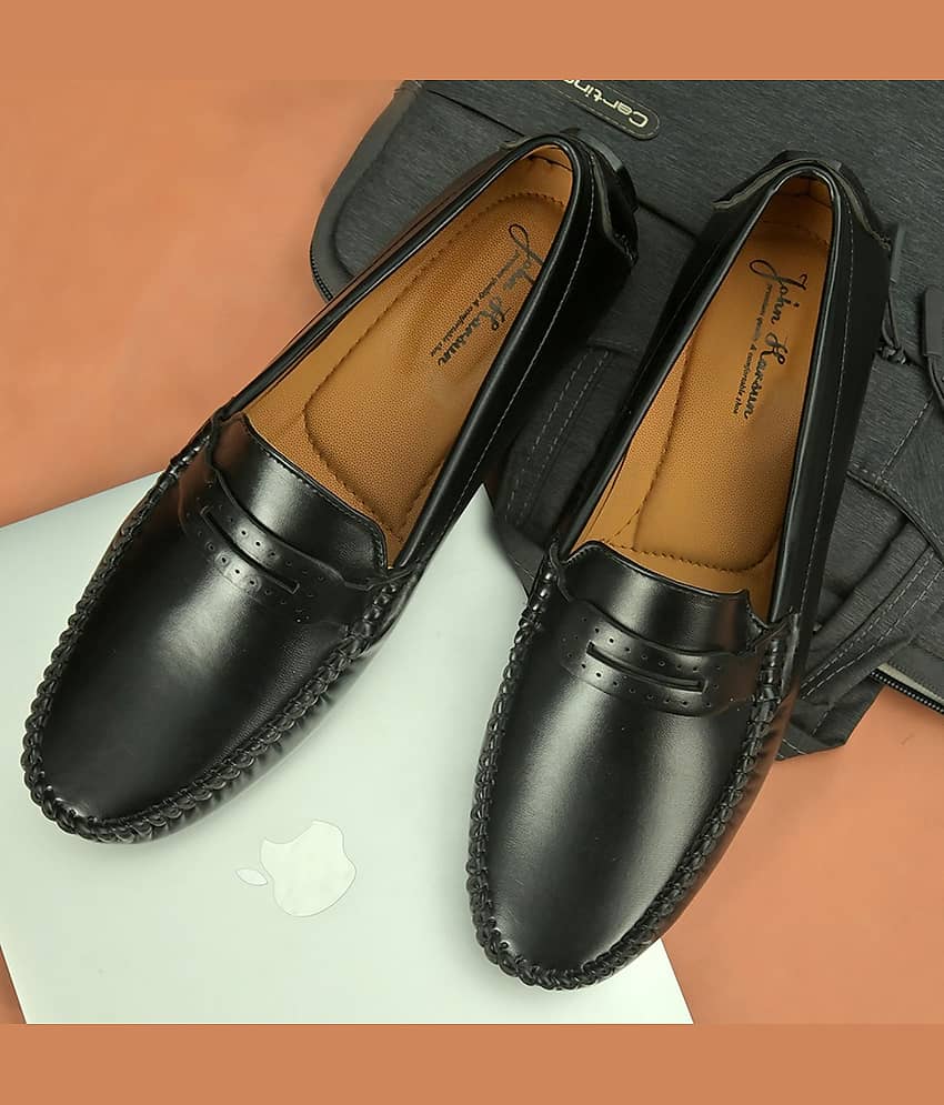 John Karsun Black Loafers - Formal Shoes | Buy online on ZillyBuy