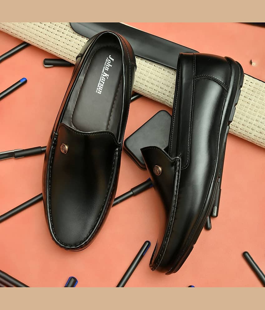 John Karsun - Black Men's Slip on loafers - Formal Shoes | Buy online on ZillyBuy