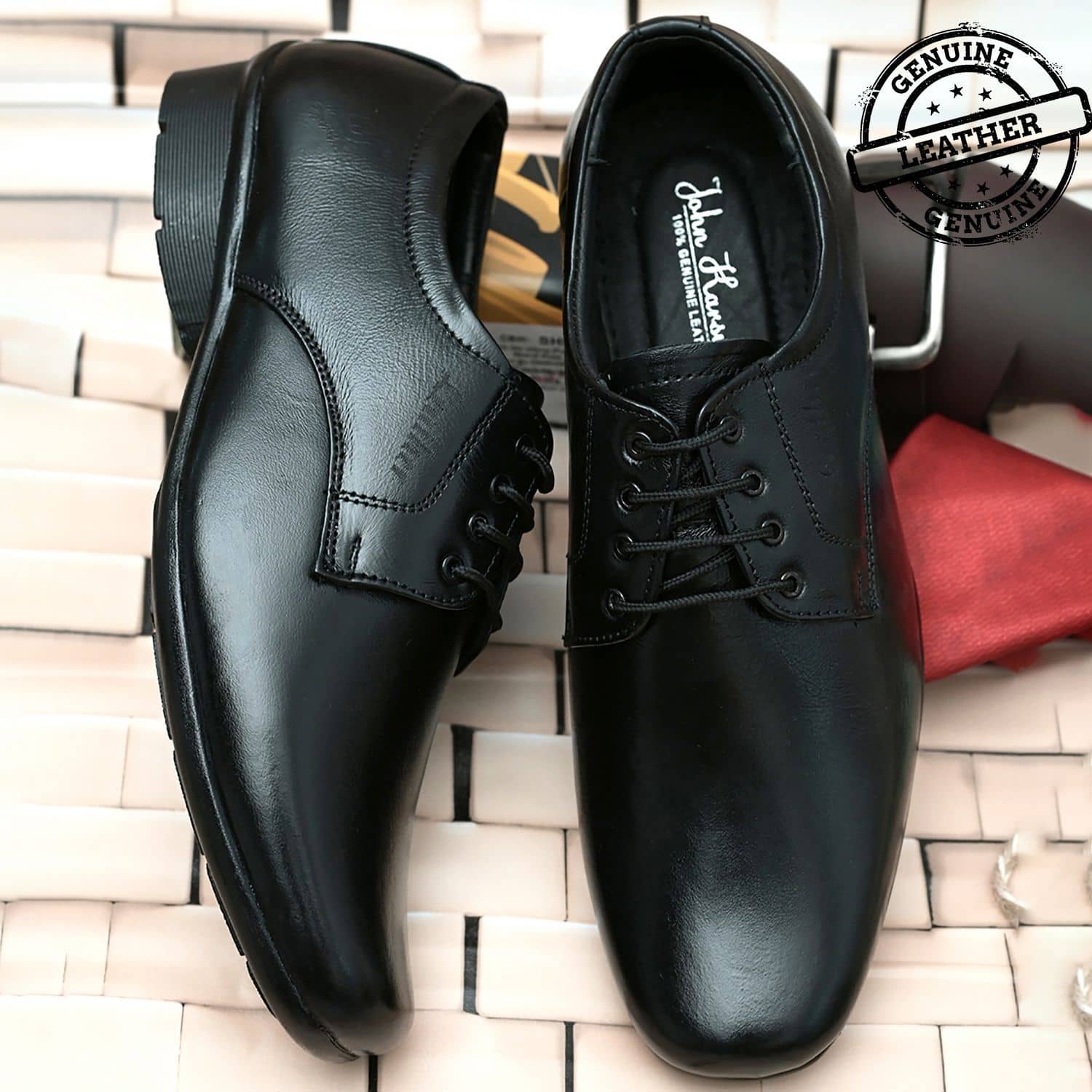 John Karsun - Black Men's Derby Formal Shoes - Formal Shoes | Buy online on ZillyBuy