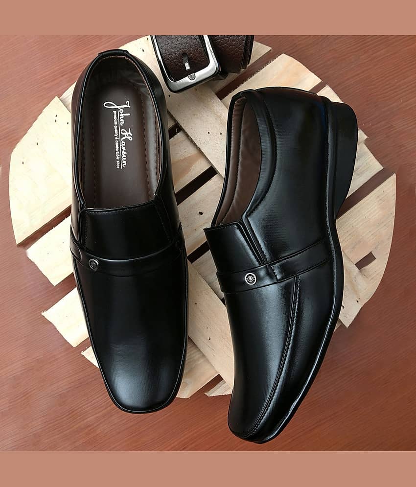 John Karsun - Black Men's Slip On Formal Shoes - Formal Shoes | Buy online on ZillyBuy