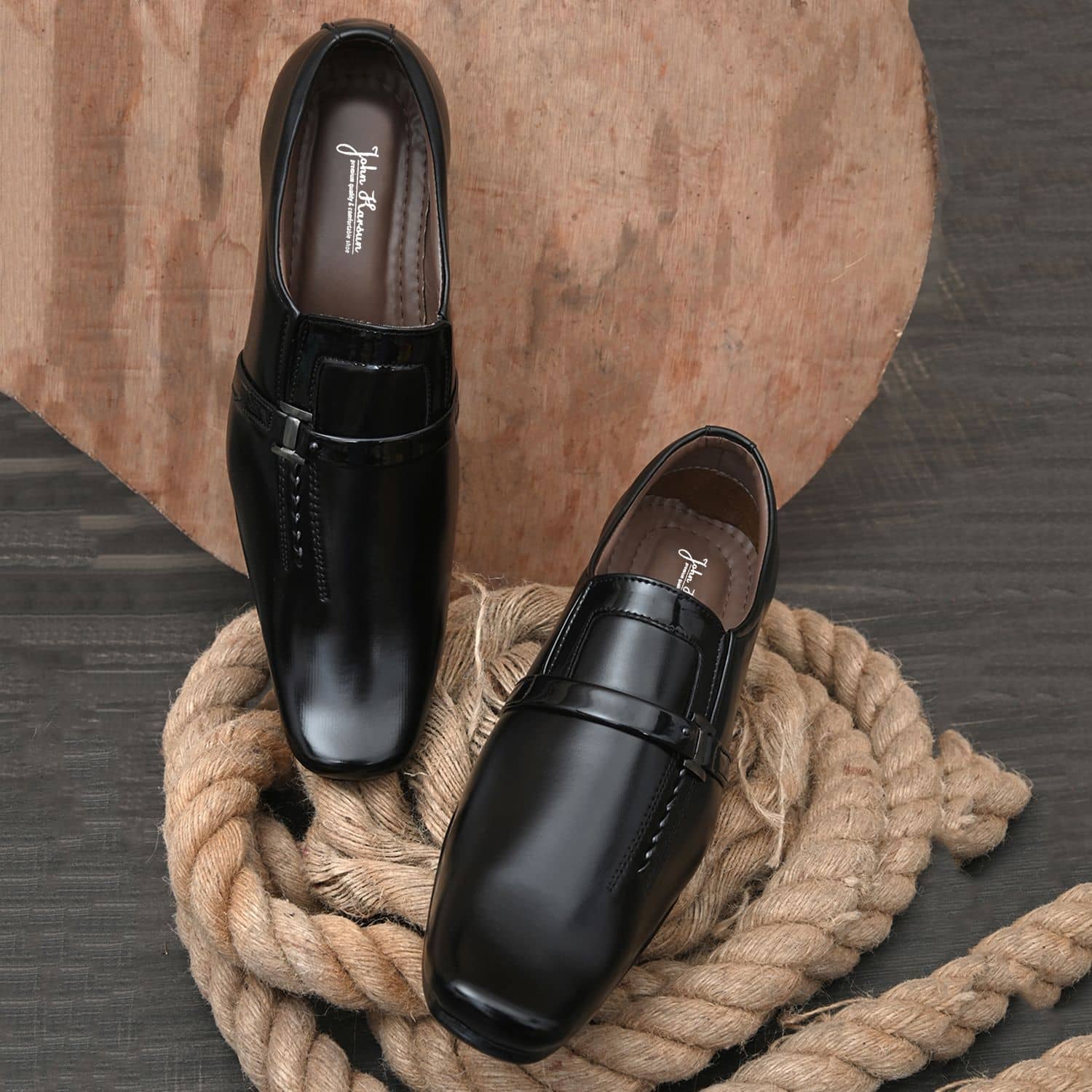 John Karsun -  Black Men's Mocassin Formal Shoes - Formal Shoes | Buy online on ZillyBuy