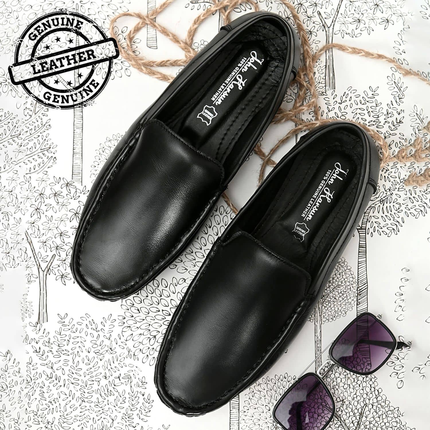John Karsun - Black Men's Slip on - Formal Shoes | Buy online on ZillyBuy