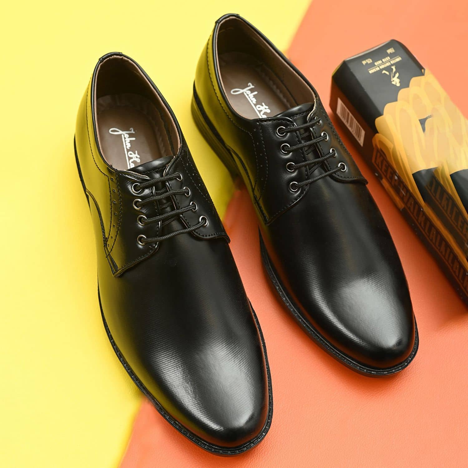 John Karsun - Black Men's Derby Formal Shoes - Formal Shoes | Buy online on ZillyBuy