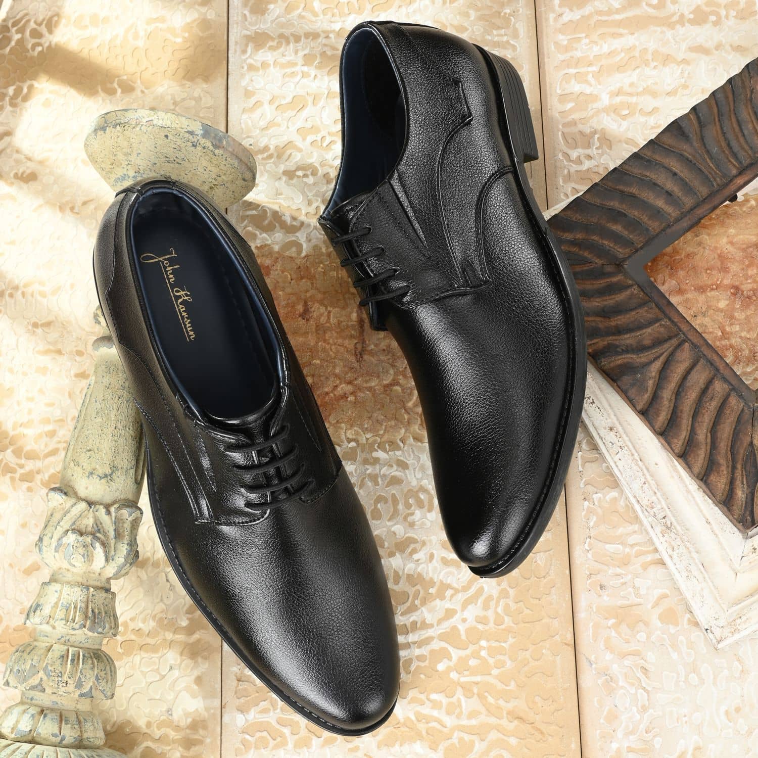 John Karsun - Black Men's Derby Formal Shoes - Formal Shoes | Buy online on ZillyBuy