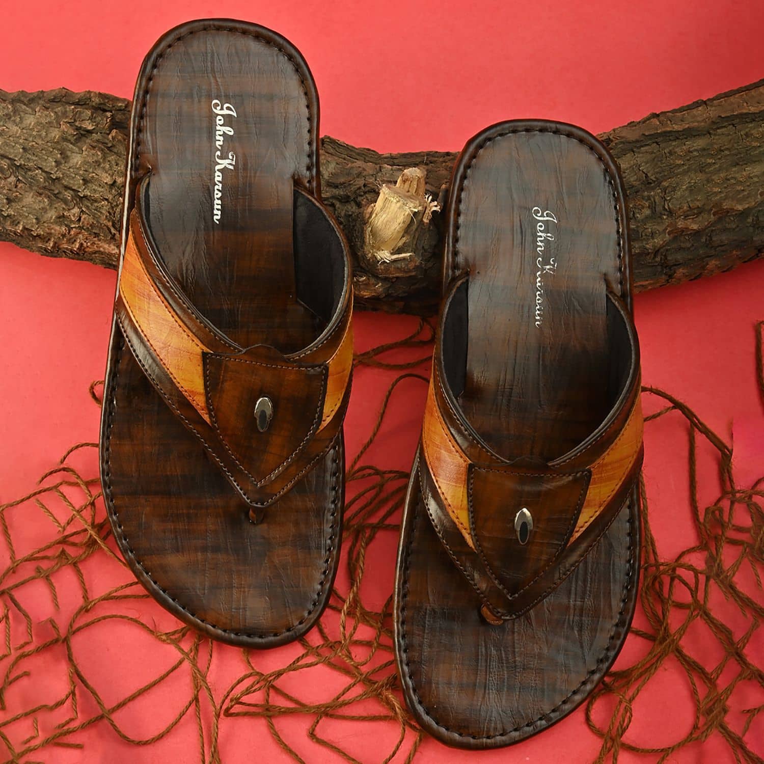 John Karsun Brown Flip Flops