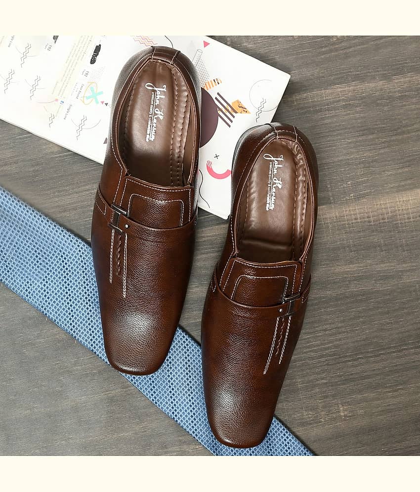John Karsun - Brown Men's Slip On Formal Shoes - Formal Shoes | Buy online on ZillyBuy