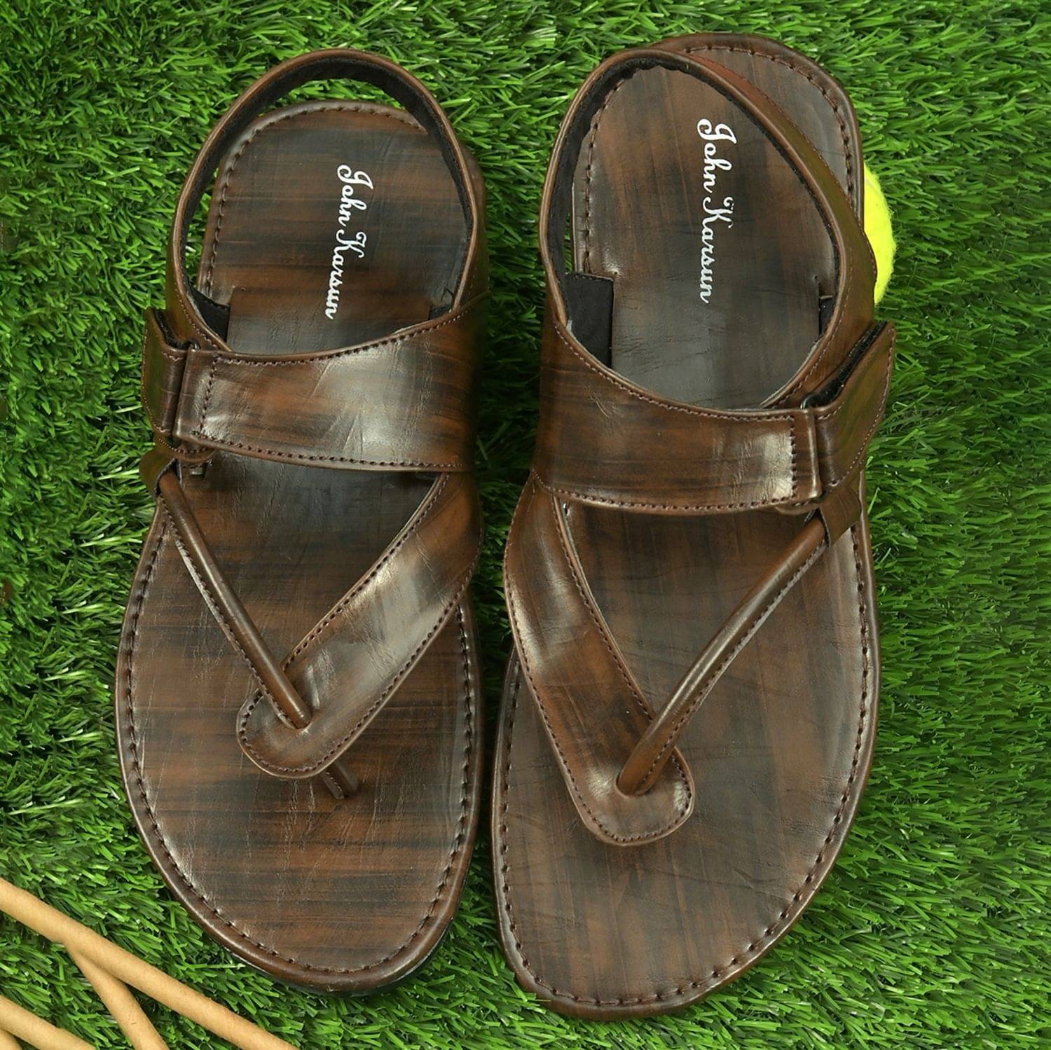     			John Karsun - Brown Men's Floater Sandals