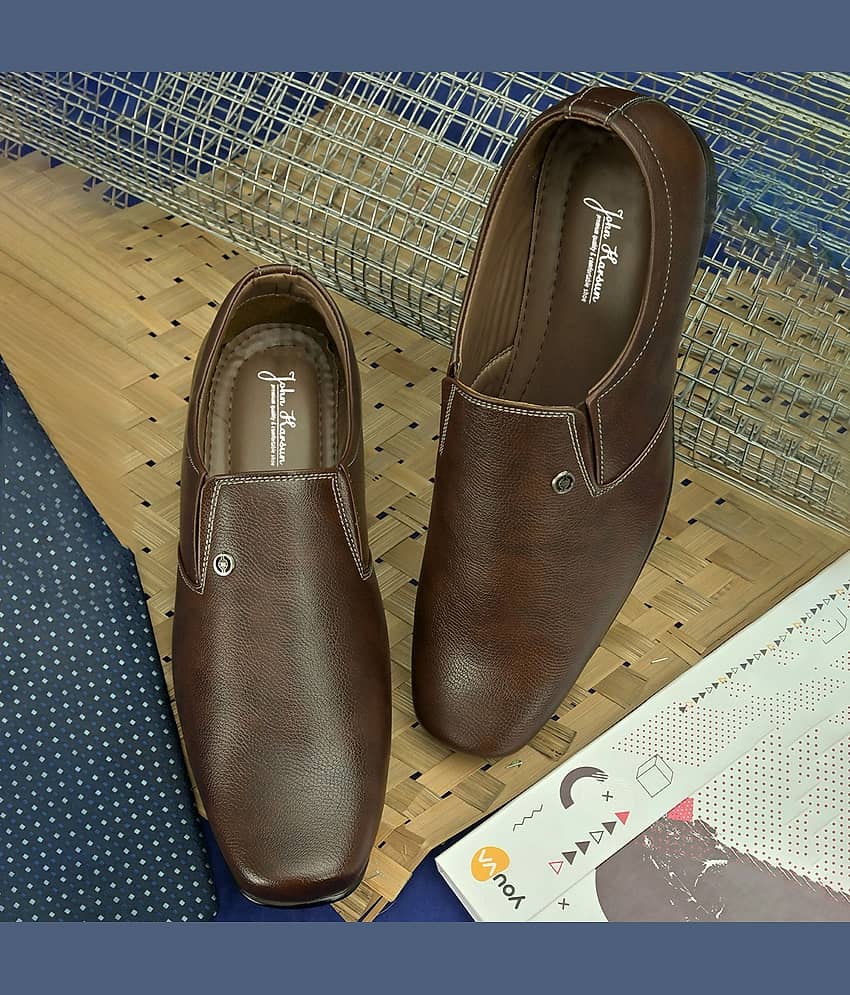 John Karsun - Brown Men's Slip On Formal Shoes - Formal Shoes | Buy online on ZillyBuy