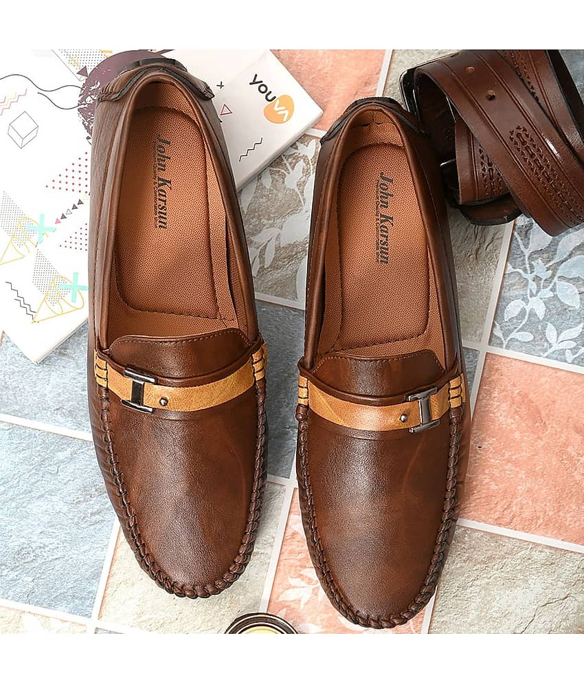 John Karsun - Brown Men's Driving - Formal Shoes | Buy online on ZillyBuy