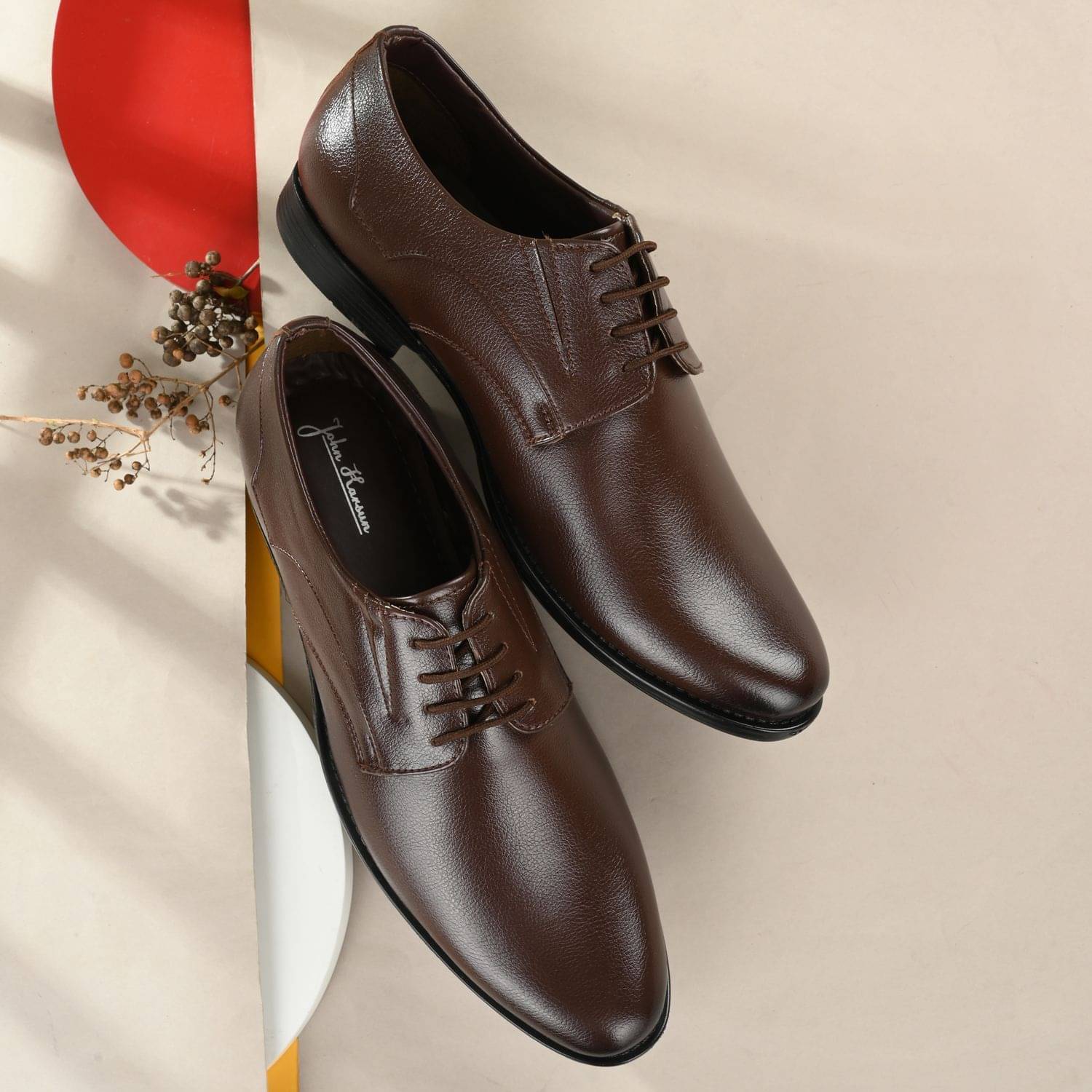     			John Karsun - Brown Men's Derby Formal Shoes