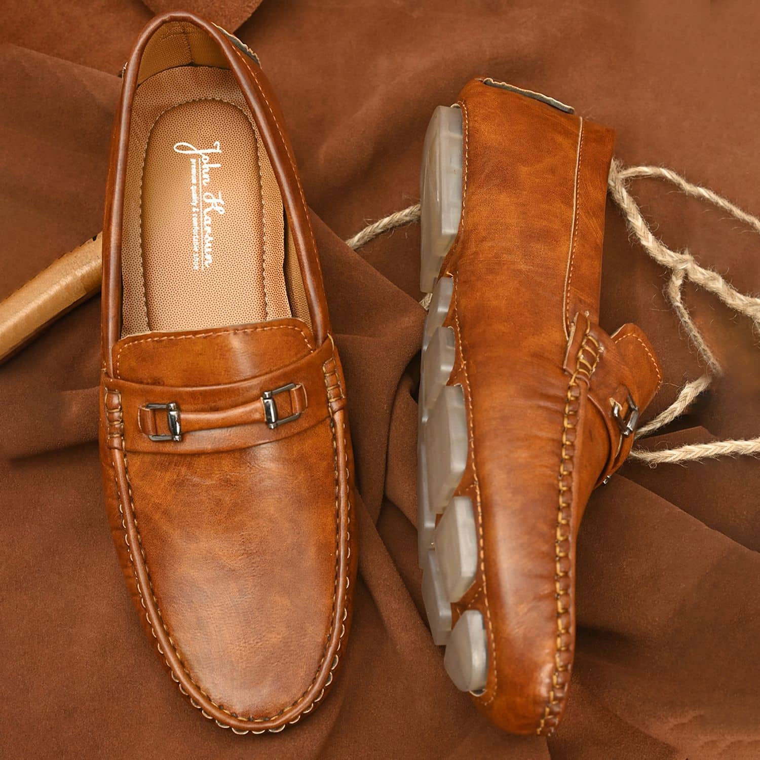 John Karsun - Tan Men's Snaffle loafers - Formal Shoes | Buy online on ZillyBuy