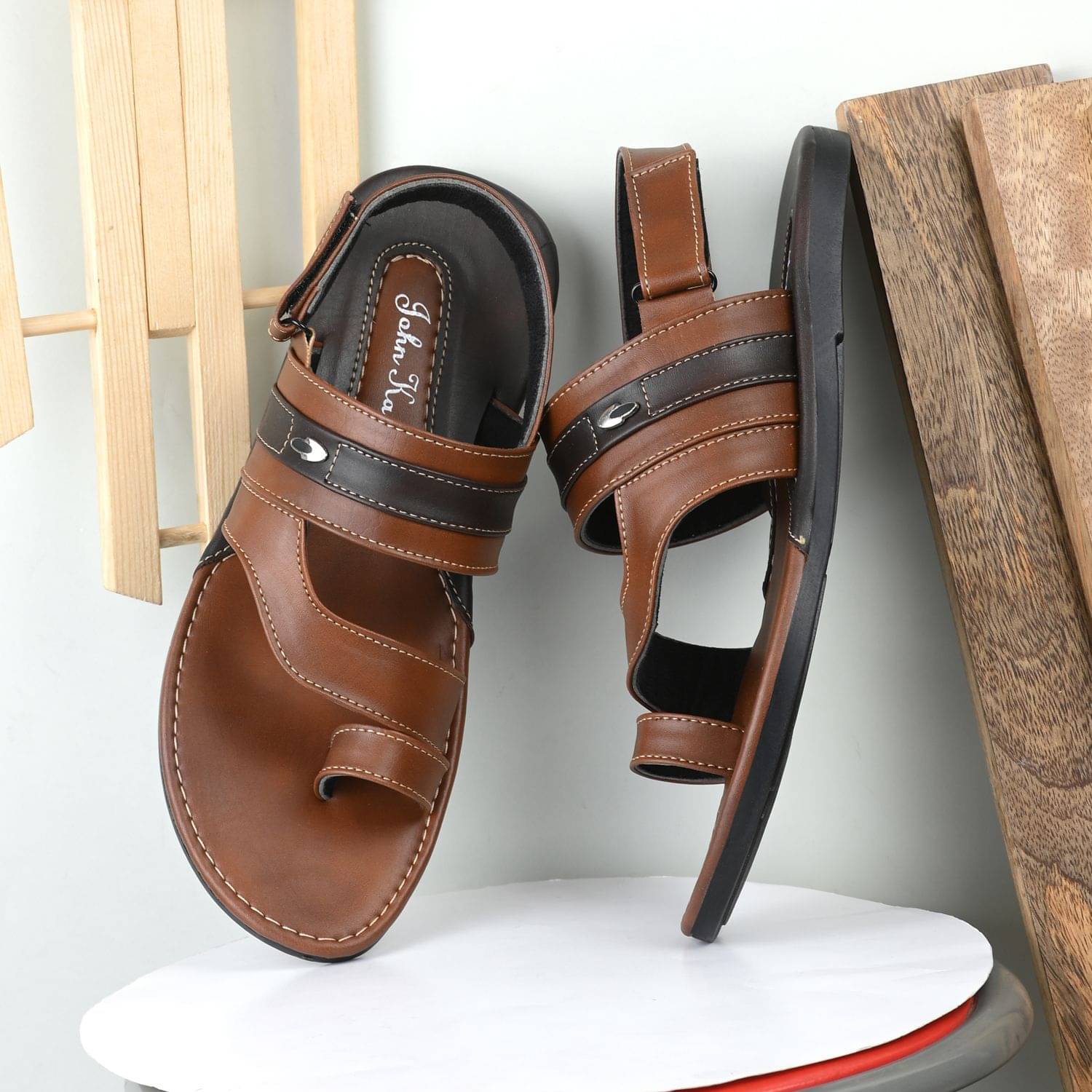     			John Karsun - Tan Men's Sandals