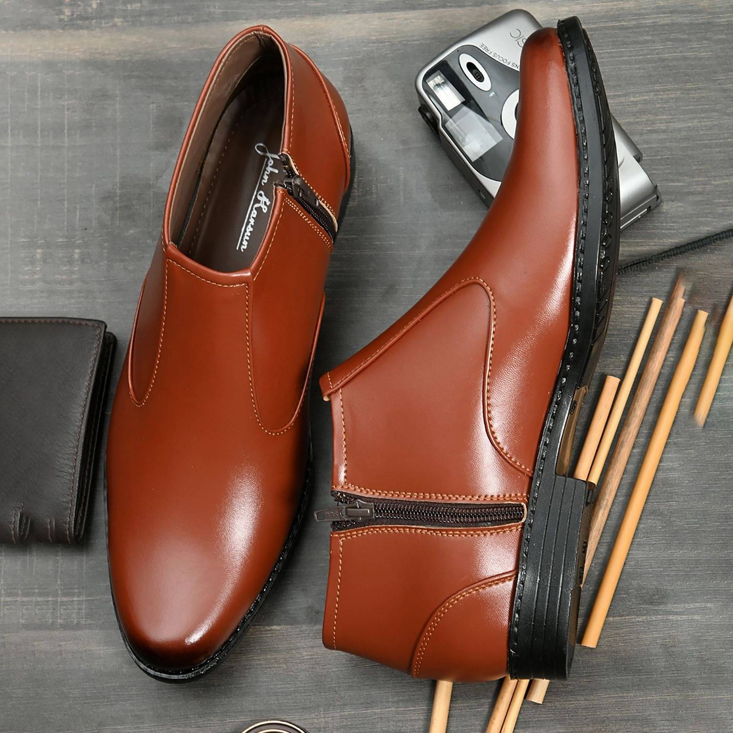 John Karsun - Tan Men's Slip On Formal Shoes John Karsun - Tan Men's Slip On Formal Shoes