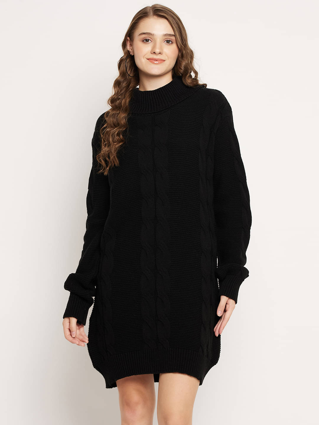     			KASMA Acro Wool High Neck Women's Pullovers - Black ( )
