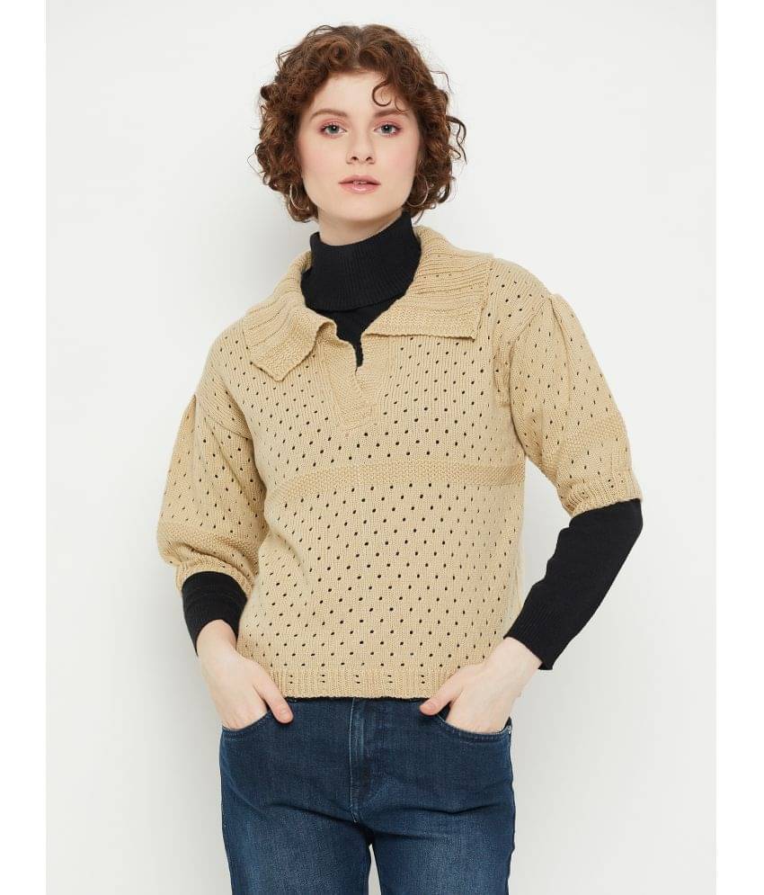 KASMA Acro Wool Round Neck Women's Pullovers - Brown ( ) KASMA Acro Wool Round Neck Women's Pullovers - Brown ( )