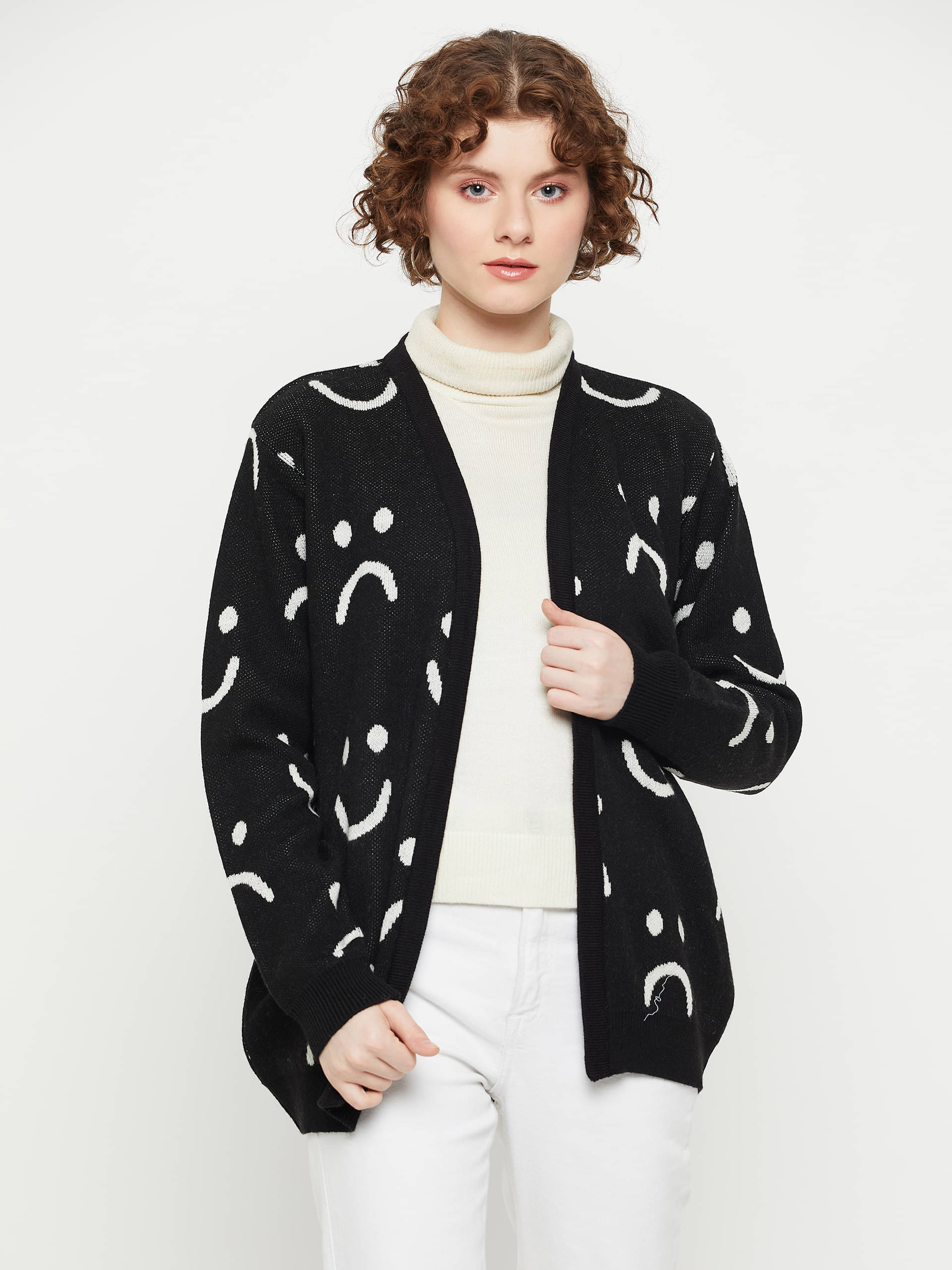 KASMA Women Acro Wool Round Neck Pullover ( Black ) KASMA Women Acro Wool Round Neck Pullover ( Black )