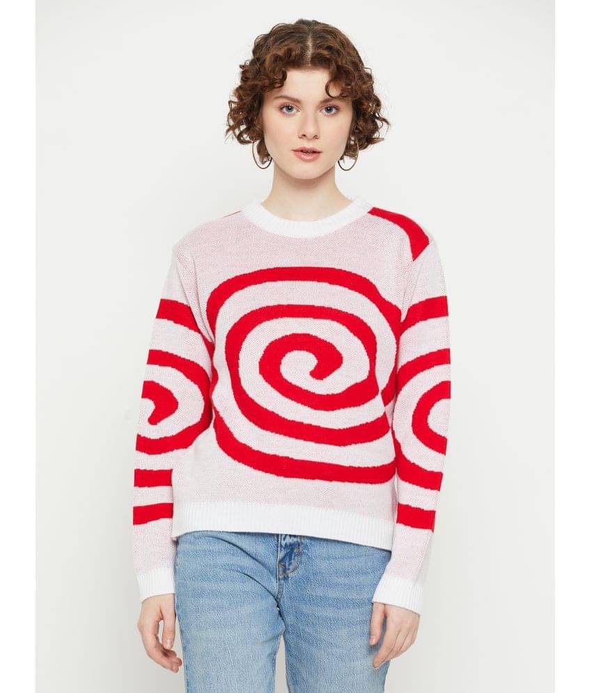 KASMA Women Acro Wool V-Neck Pullover ( White )     			KASMA Women Acro Wool V-Neck Pullover ( White )