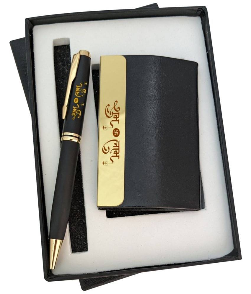 KK CROSI Subh Labh Written on Pen and Card-Holder for Gifting in Festivals Office Set KK CROSI Subh Labh Written on Pen and Card-Holder for Gifting in Festivals Office Set