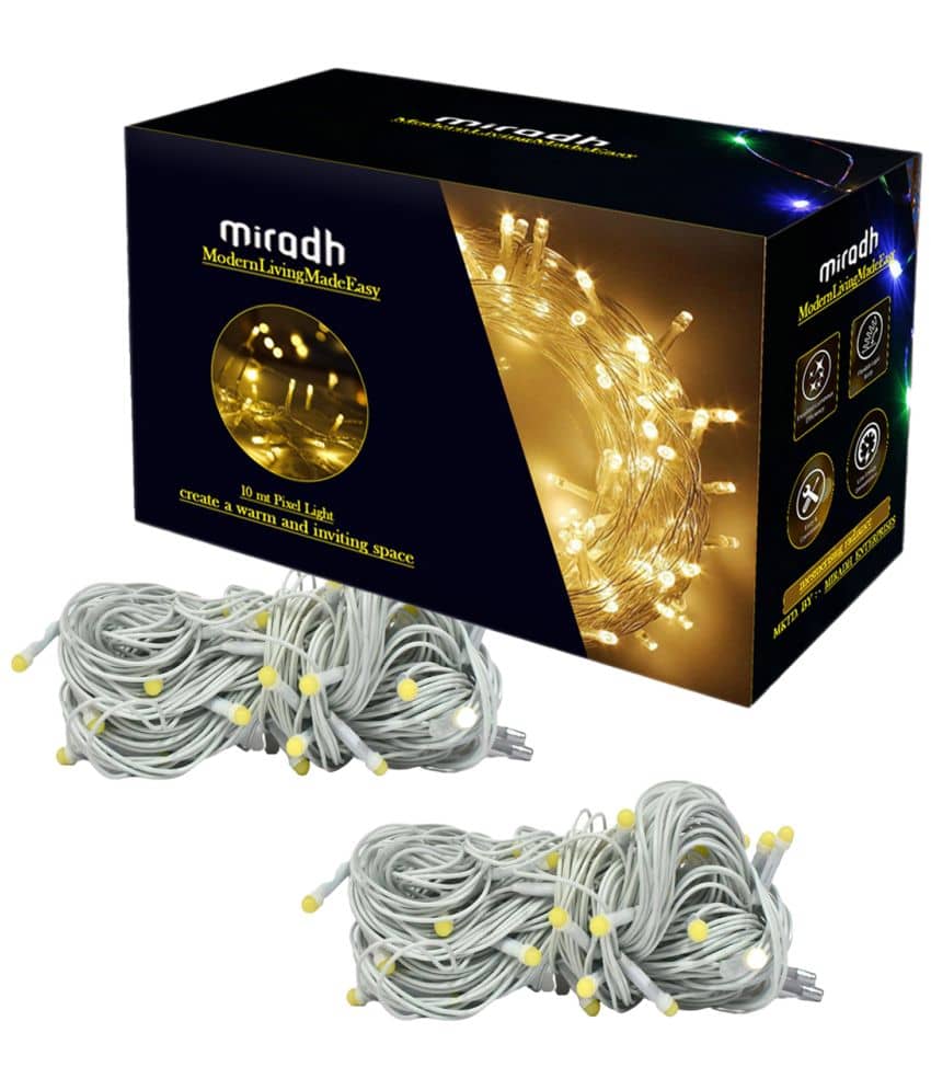 MIRADH - Yellow 10Mtr String Light (Pack of 2)