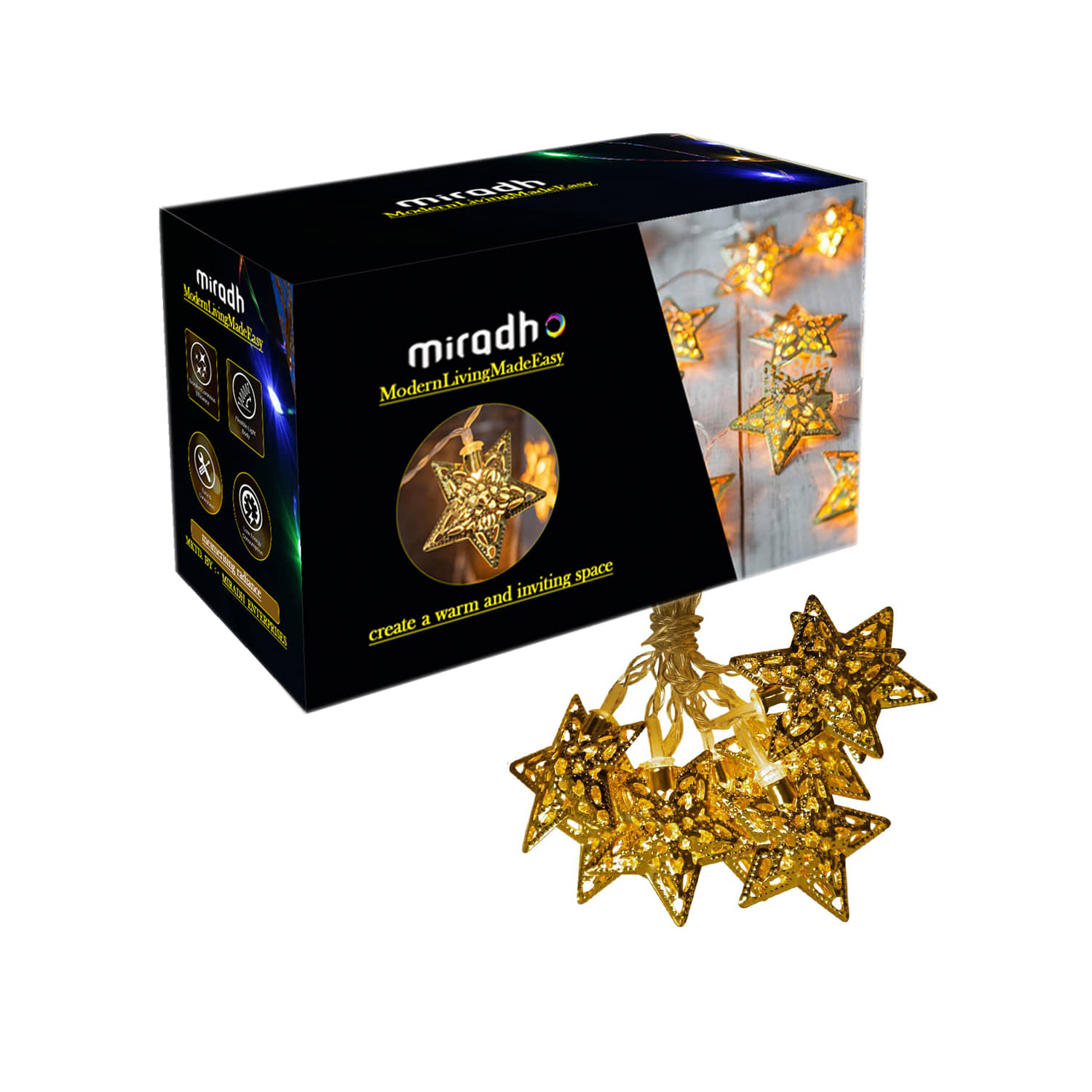 MIRADH - Yellow 3Mtr String Light ( Pack of 1 )