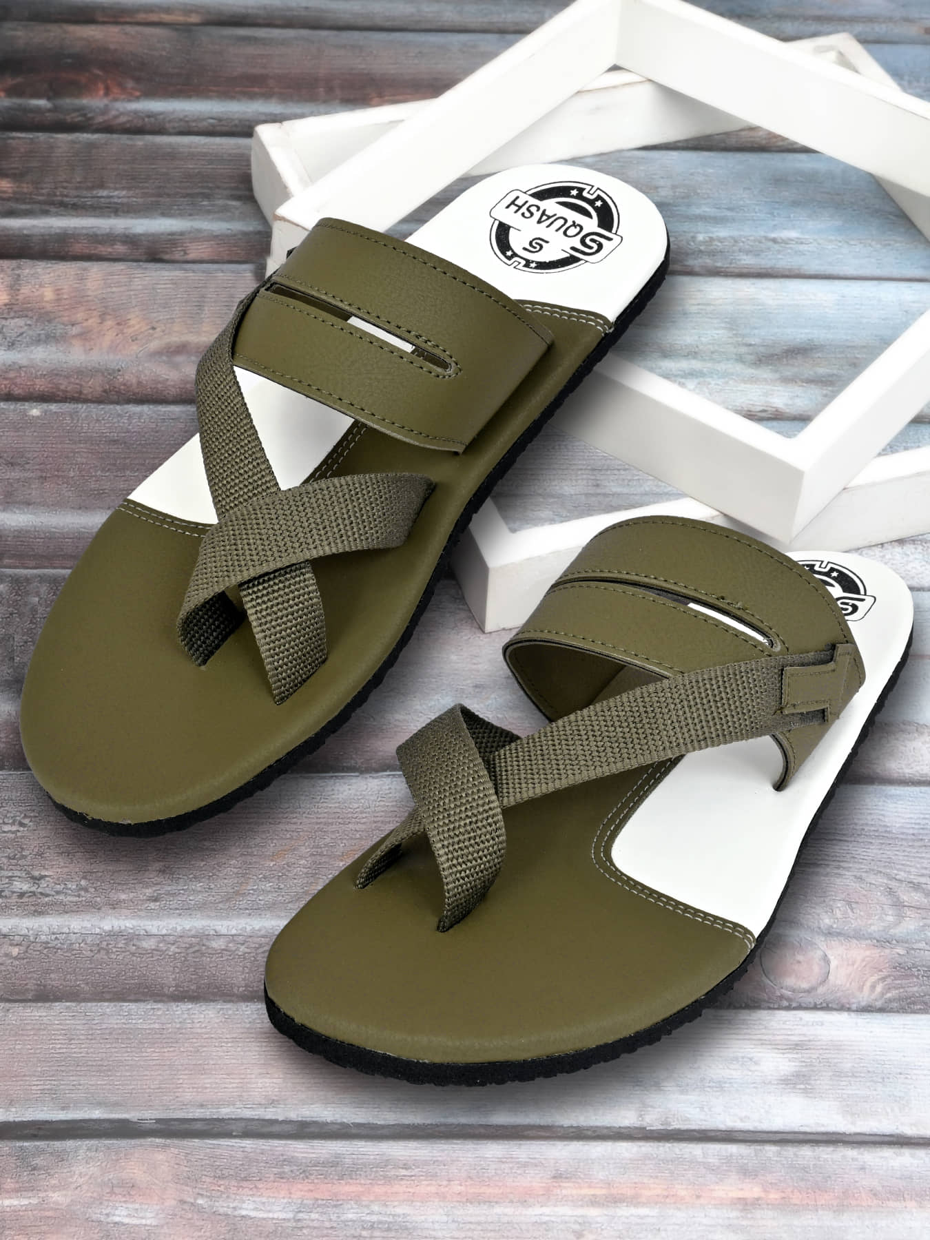 Squash - Green Men's Leather Slipper