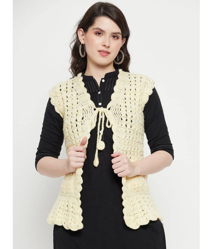     			VERO AMORE Acro Wool V Neck Women's Cardigans Dress - White ( Single )