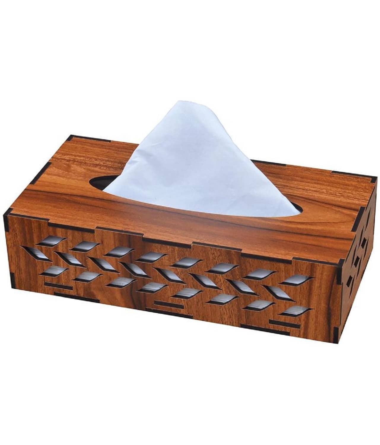 Wooden Tissue Paper Holder Box, Dining Table Tissue Stand, Car Bathroom Tissue Holder Box, Tissue Storage Organizer Box - Stationery | Buy online on ZillyBuy