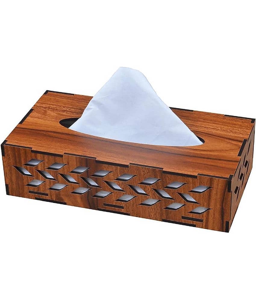 Wooden Tissue Paper Holder Box, Dining Table Tissue Stand, Car Bathroom Tissue Holder Box, Tissue Storage Organizer Box - Stationery | Buy online on ZillyBuy