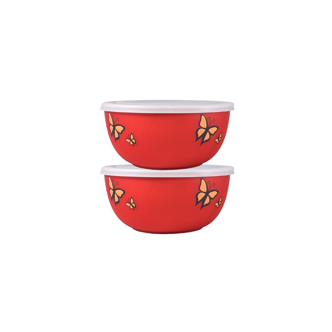 BOWLMAN Microwave Safe Bowl Steel Blue Food Container ( Set of 2 )