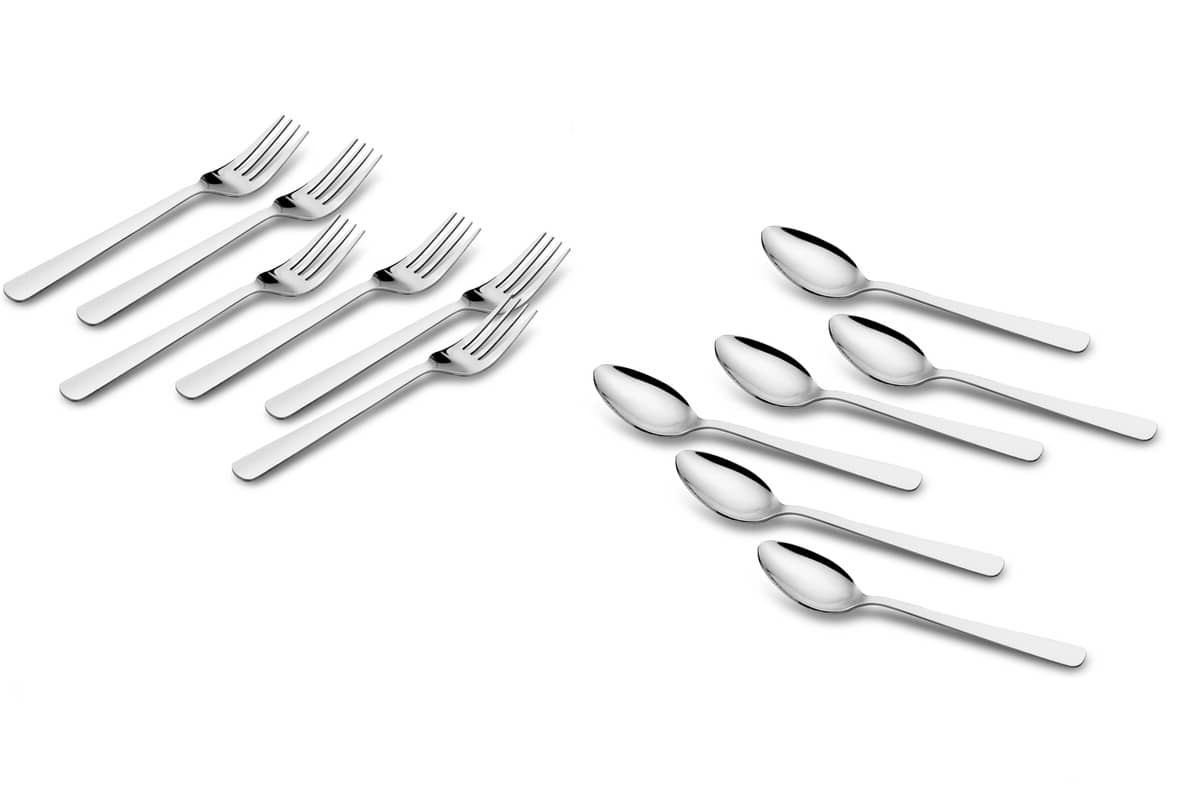 Classic Essential - Silver Stainless Steel Cutlery Set ( Pack of 12 )