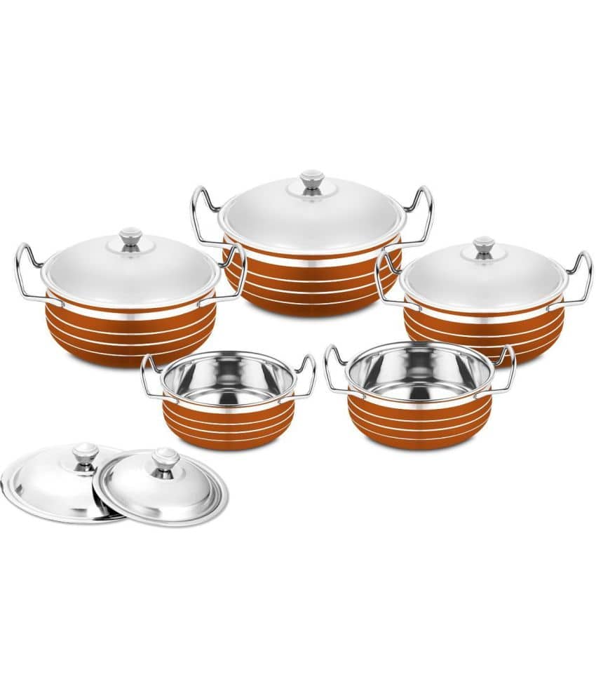 Classic Essentials - Biryani Handi (set of 5) Copper Serving Handi ( Set of 5 )