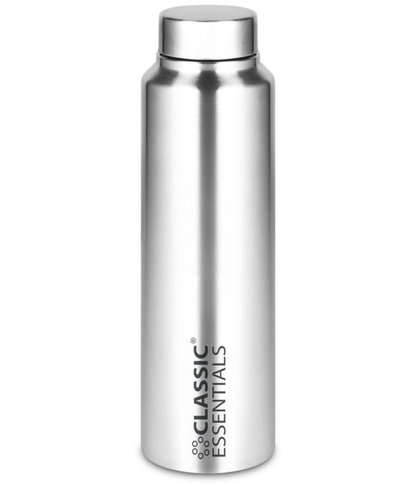 Classic Essentials Inox Spring Silver Fridge Water Bottle 1000 mL ( Set of 2 )