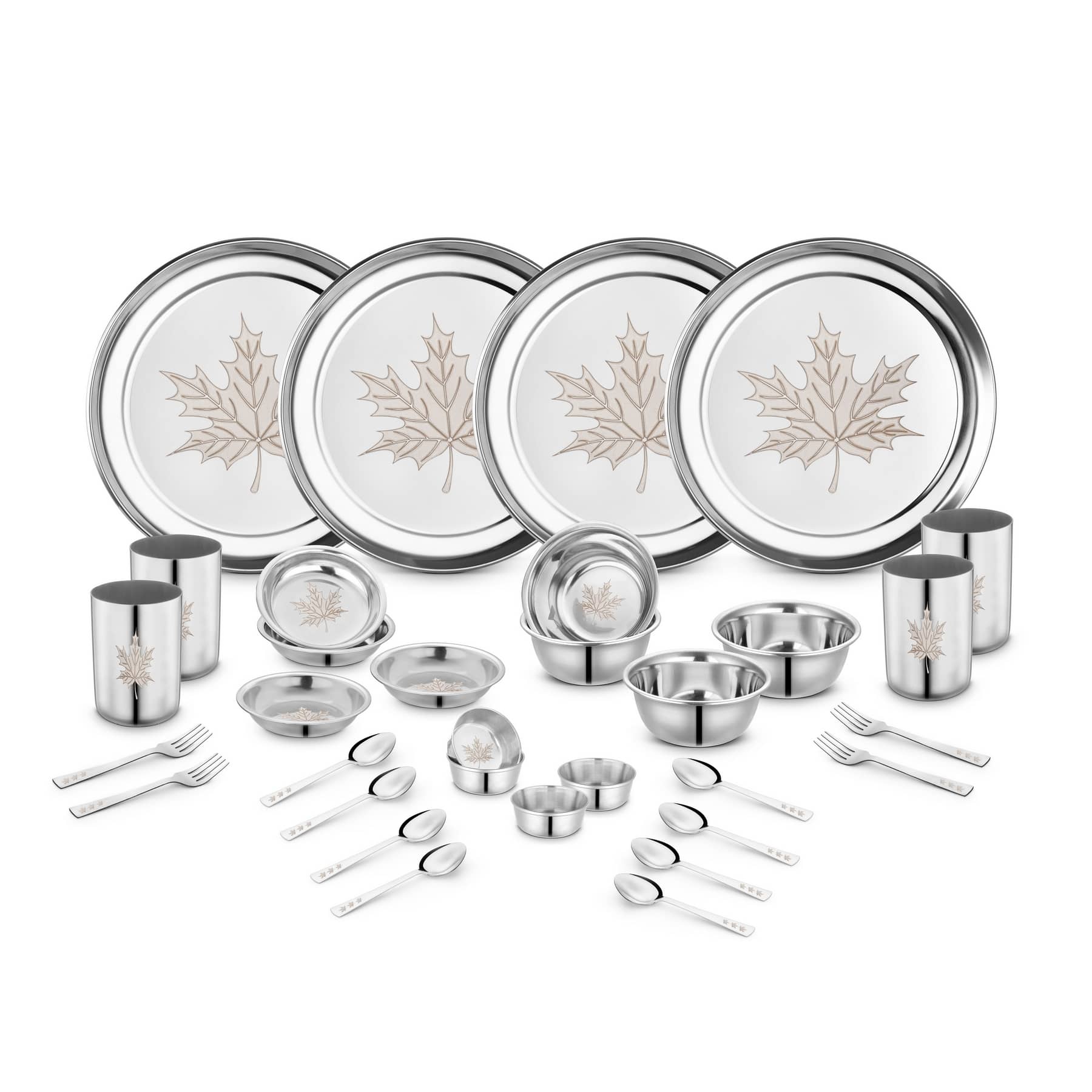 Classic Essentials - Maple-32 Silver Stainless Steel Dinner Set ( Pack of 32 )