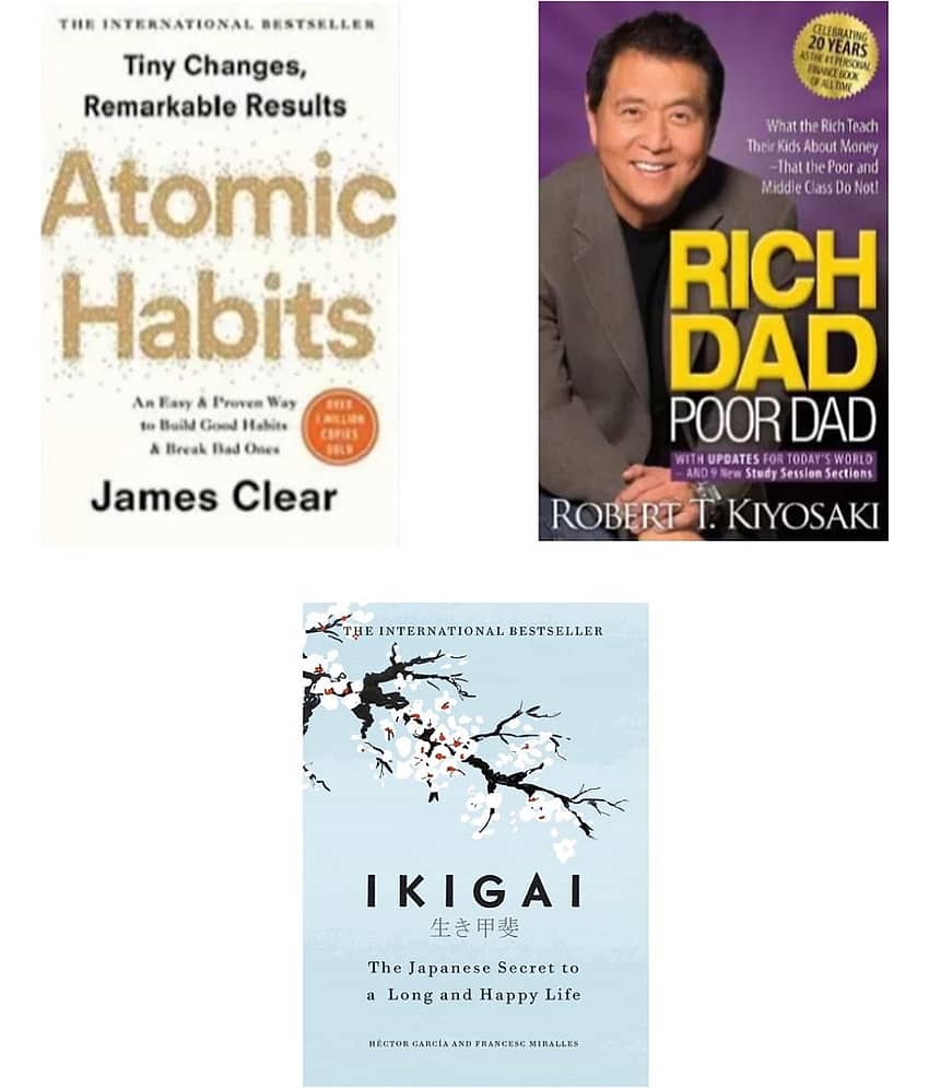 ( Combo Of 3 Pack ) Atomic Hbaits & Rich Dad Poor Dar & Ikigai Paperback HECTOR GARCIA & FRANCESC MIRLLES, JAMES, ROBERT KIYOSAKI - Stationery | Buy online on ZillyBuy
